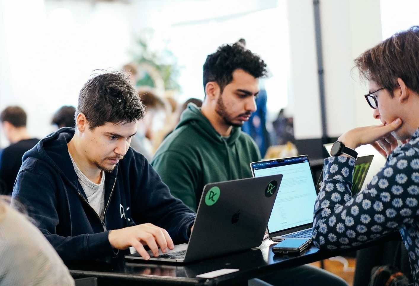 Seif, Filip and I attending a hackathon sponsored by the European Commission about RAG using local LLMs on the Jean Zay supercomputer